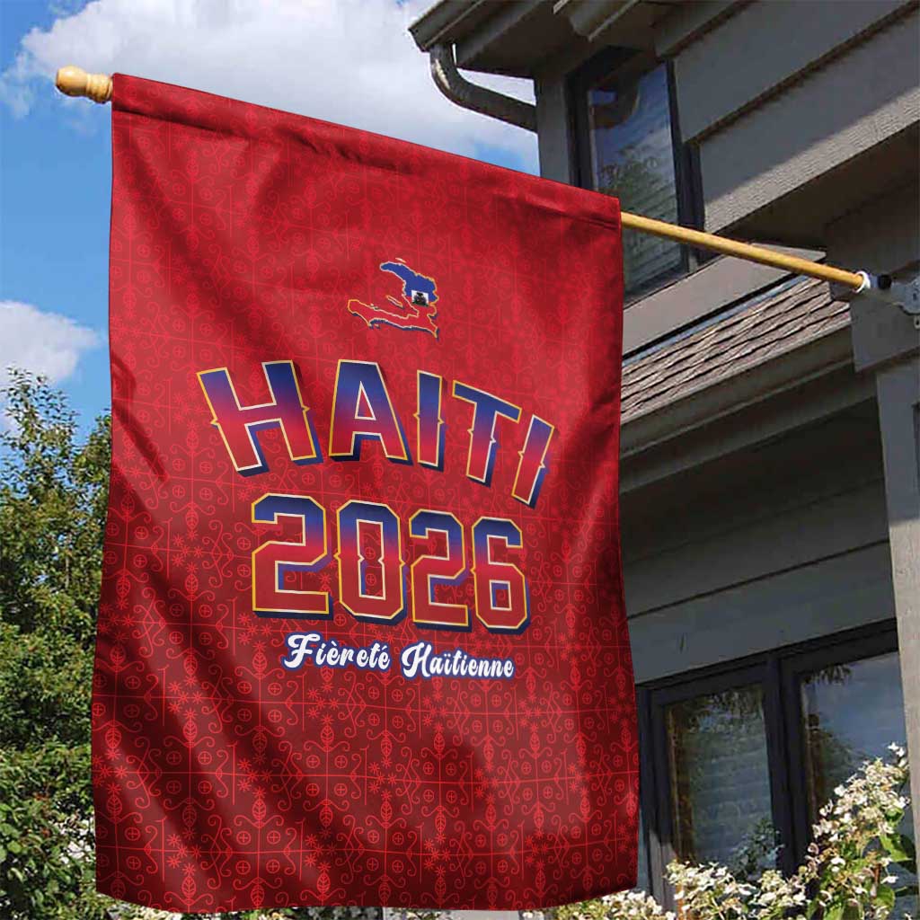 World Football Haiti 2026 Garden Flag Haiti est de Retour Red Voodoo Veve Spirits - Wonder Print Shop