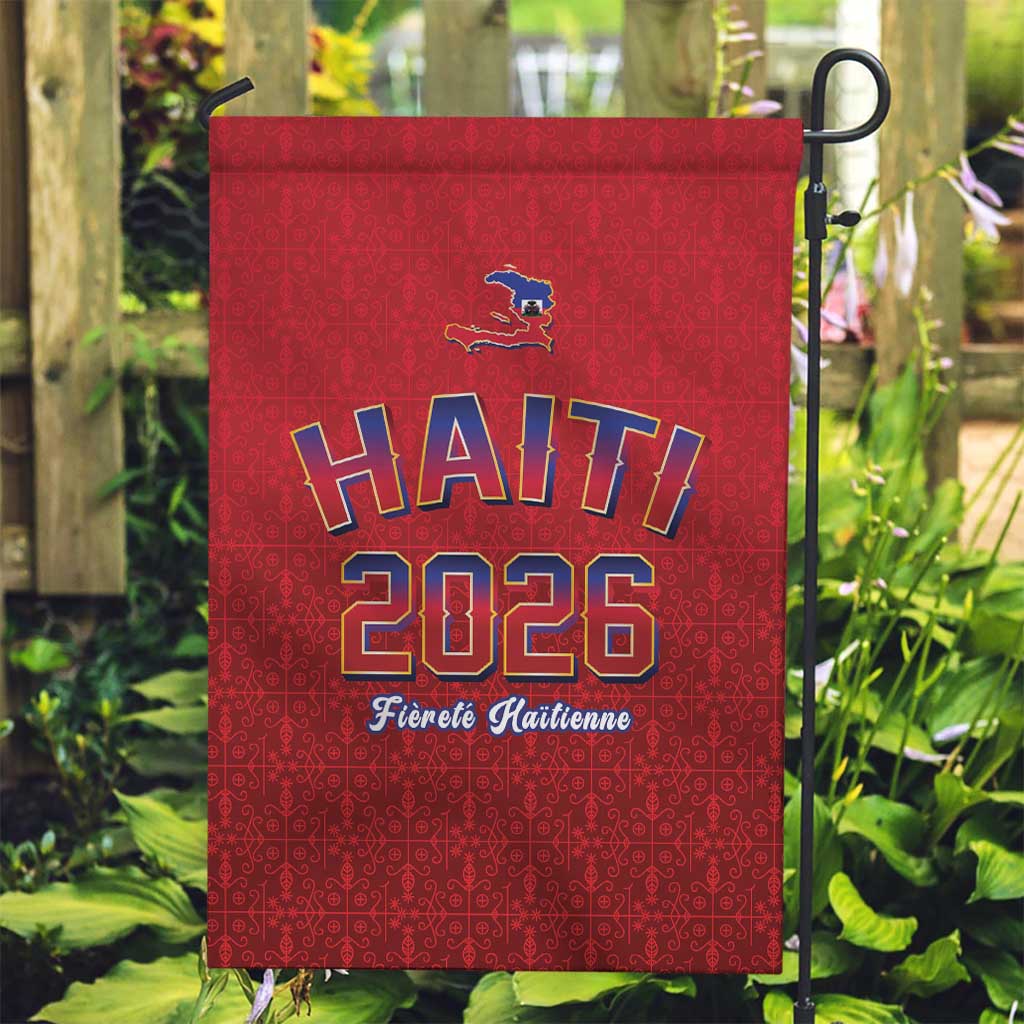 World Football Haiti 2026 Garden Flag Haiti est de Retour Red Voodoo Veve Spirits - Wonder Print Shop