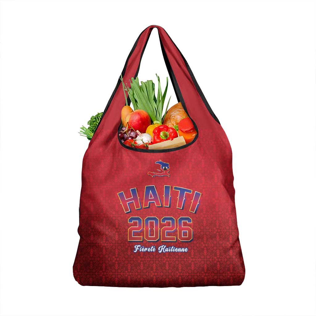 World Football Haiti 2026 Grocery Bag Haiti est de Retour Red Voodoo Veve Spirits - Wonder Print Shop