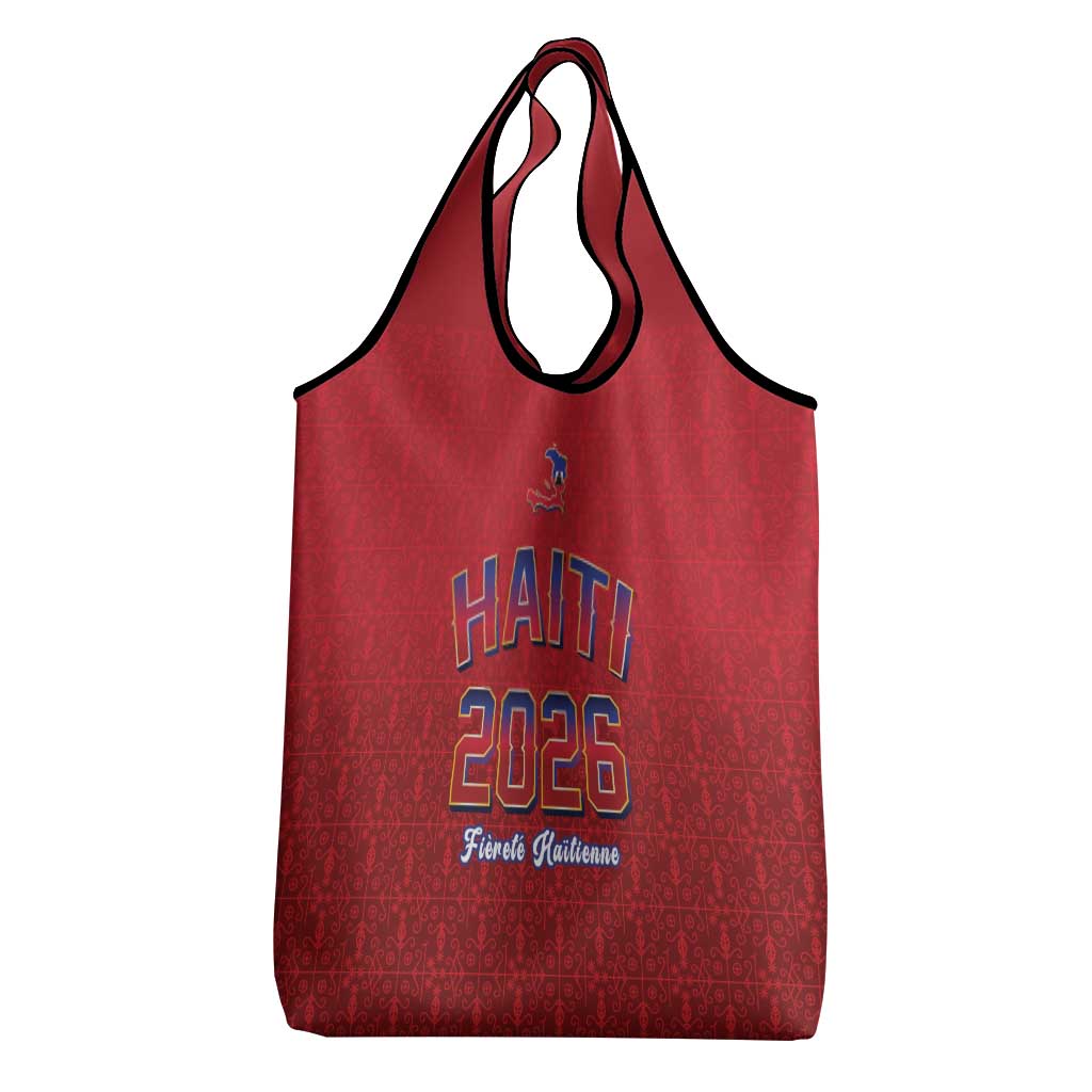 World Football Haiti 2026 Grocery Bag Haiti est de Retour Red Voodoo Veve Spirits - Wonder Print Shop