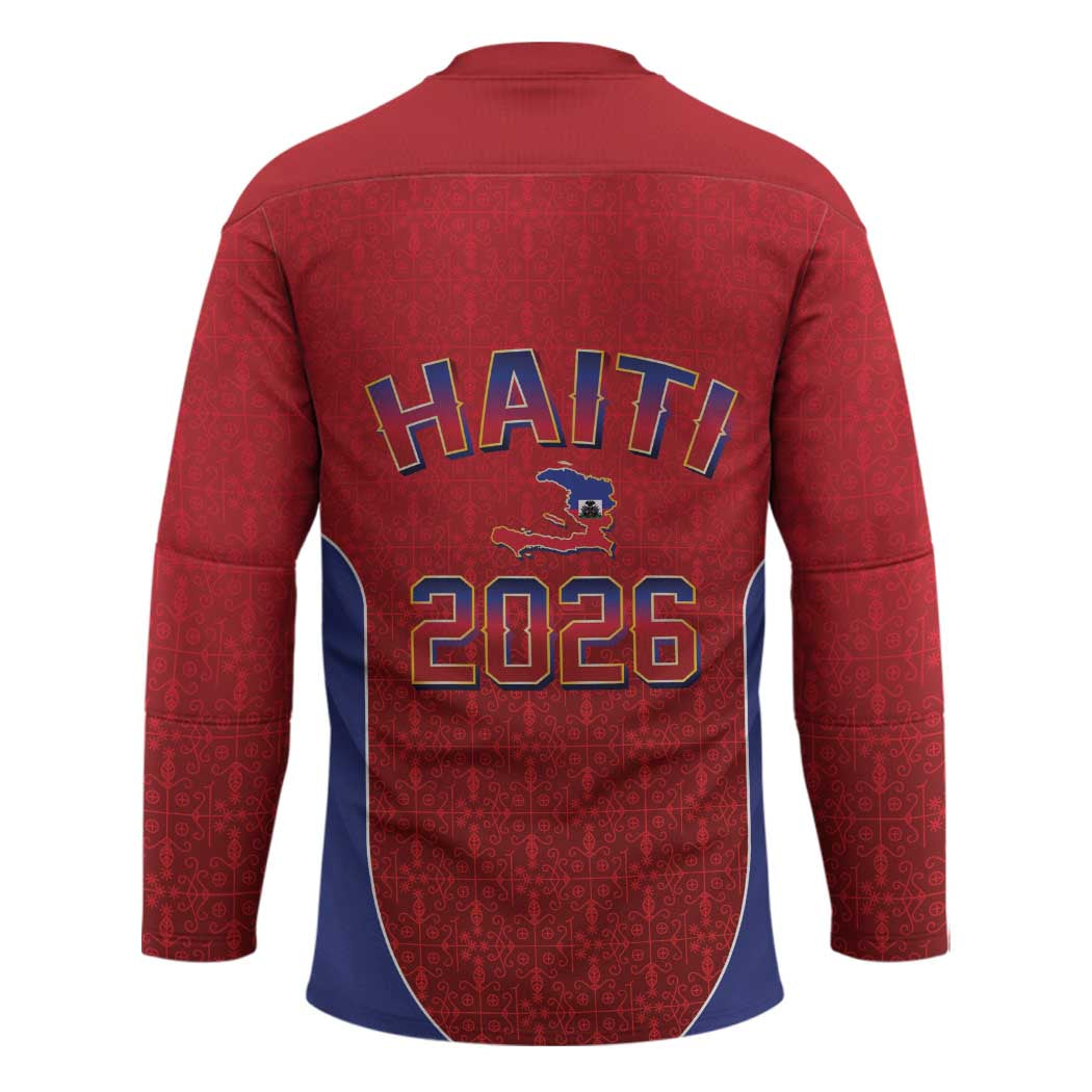 World Football Haiti 2026 Hockey Jersey Haiti est de Retour Red Voodoo Veve Spirits - Wonder Print Shop