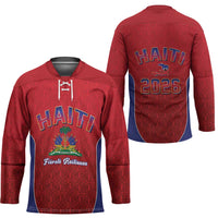 World Football Haiti 2026 Hockey Jersey Haiti est de Retour Red Voodoo Veve Spirits - Wonder Print Shop