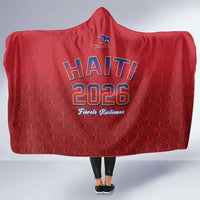World Football Haiti 2026 Hooded Blanket Haiti est de Retour Red Voodoo Veve Spirits - Wonder Print Shop