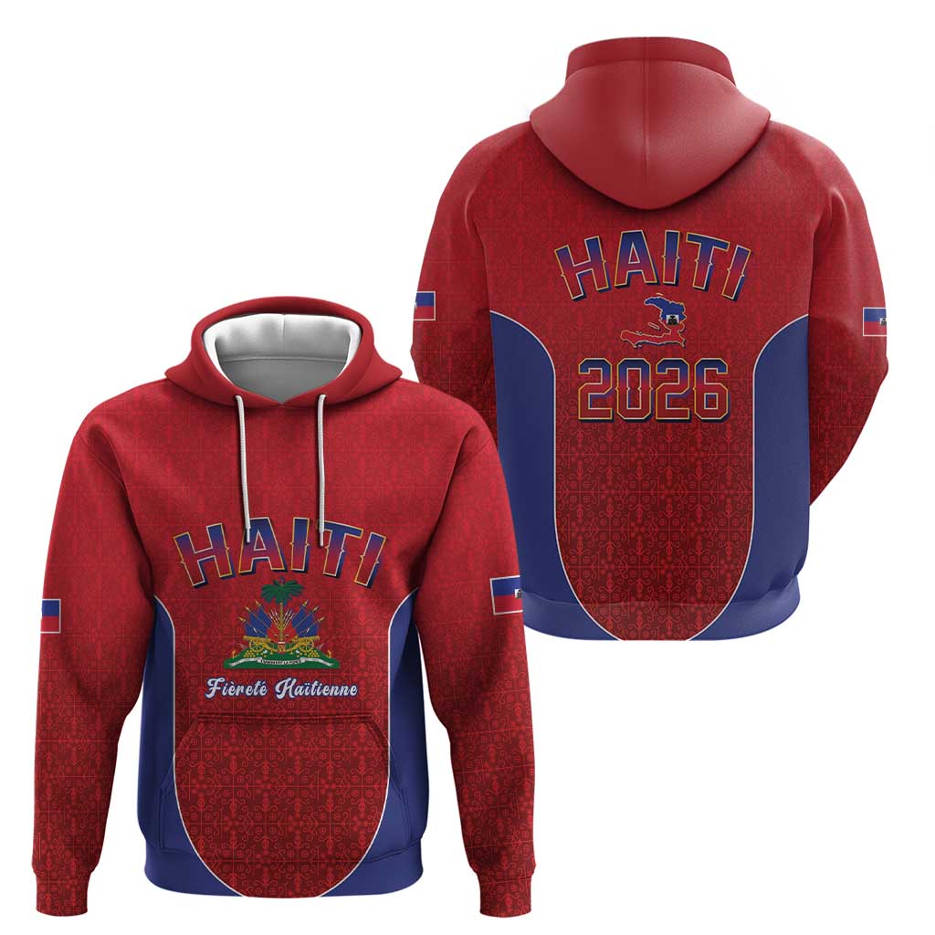 World Football Haiti 2026 Hoodie Haiti est de Retour Red Voodoo Veve Spirits - Wonder Print Shop