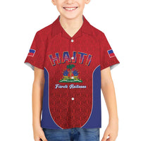 World Football Haiti 2026 Kid Hawaiian Shirt Haiti est de Retour Red Voodoo Veve Spirits - Wonder Print Shop