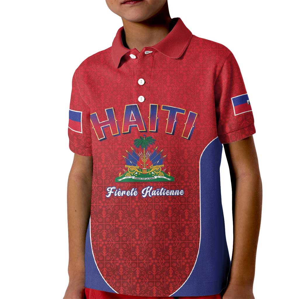 World Football Haiti 2026 Kid Polo Shirt Haiti est de Retour Red Voodoo Veve Spirits - Wonder Print Shop