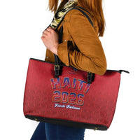 World Football Haiti 2026 Leather Tote Bag Haiti est de Retour Red Voodoo Veve Spirits - Wonder Print Shop