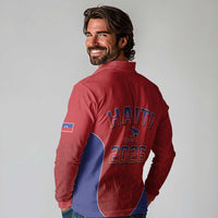 World Football Haiti 2026 Long Sleeve Polo Shirt Haiti est de Retour Red Voodoo Veve Spirits - Wonder Print Shop