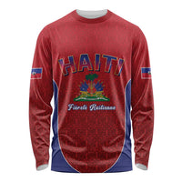 World Football Haiti 2026 Long Sleeve Shirt Haiti est de Retour Red Voodoo Veve Spirits - Wonder Print Shop