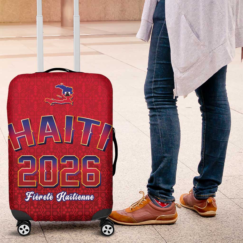 World Football Haiti 2026 Luggage Cover Haiti est de Retour Red Voodoo Veve Spirits - Wonder Print Shop