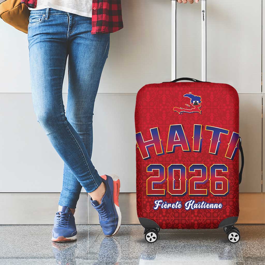 World Football Haiti 2026 Luggage Cover Haiti est de Retour Red Voodoo Veve Spirits - Wonder Print Shop