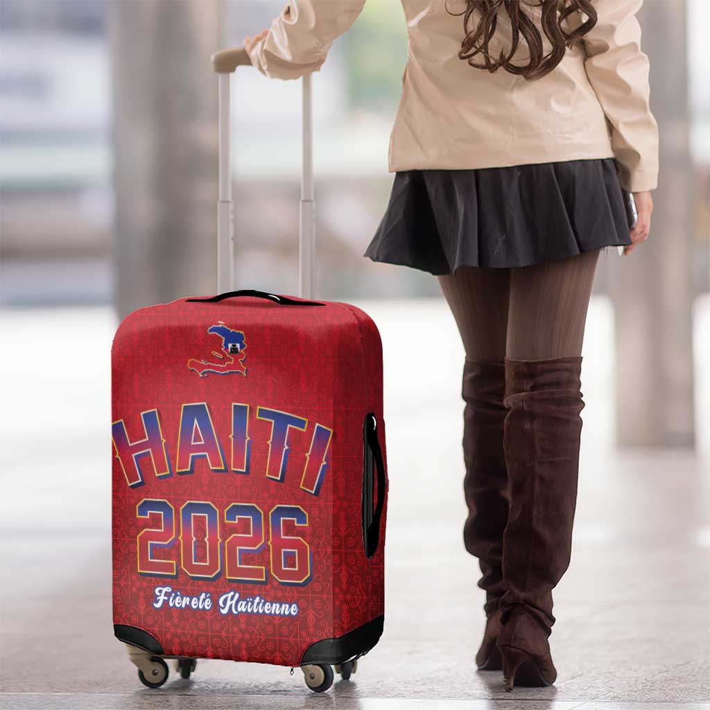 World Football Haiti 2026 Luggage Cover Haiti est de Retour Red Voodoo Veve Spirits - Wonder Print Shop
