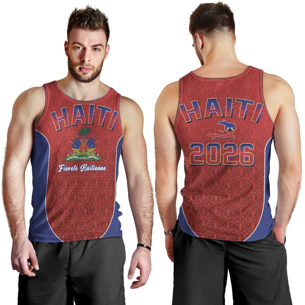 World Football Haiti 2026 Men Tank Top Haiti est de Retour Red Voodoo Veve Spirits - Wonder Print Shop