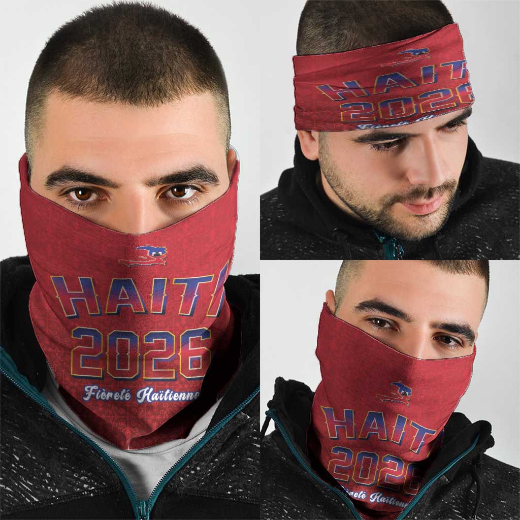 World Football Haiti 2026 Neck Gaiter Haiti est de Retour Red Voodoo Veve Spirits - Wonder Print Shop