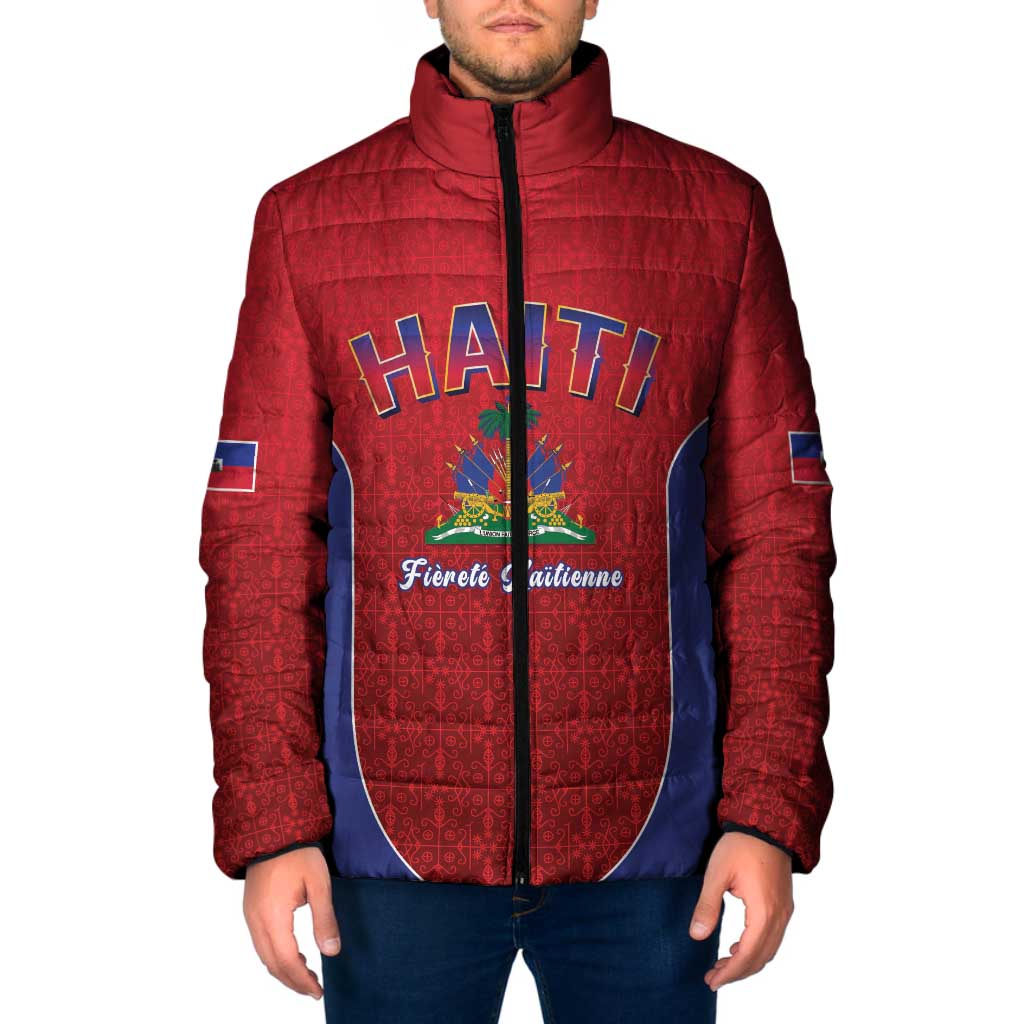 World Football Haiti 2026 Padded Jacket Haiti est de Retour Red Voodoo Veve Spirits - Wonder Print Shop