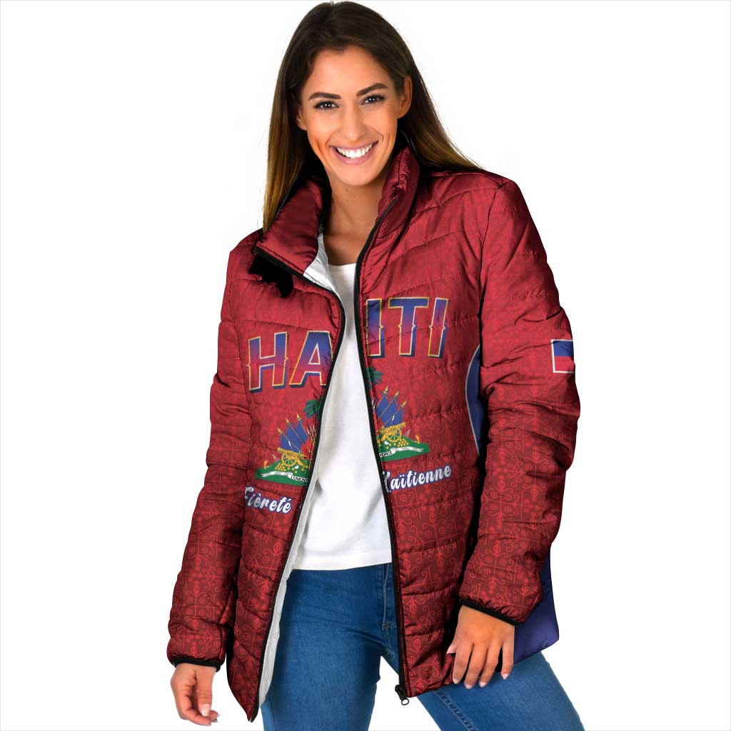 World Football Haiti 2026 Padded Jacket Haiti est de Retour Red Voodoo Veve Spirits - Wonder Print Shop