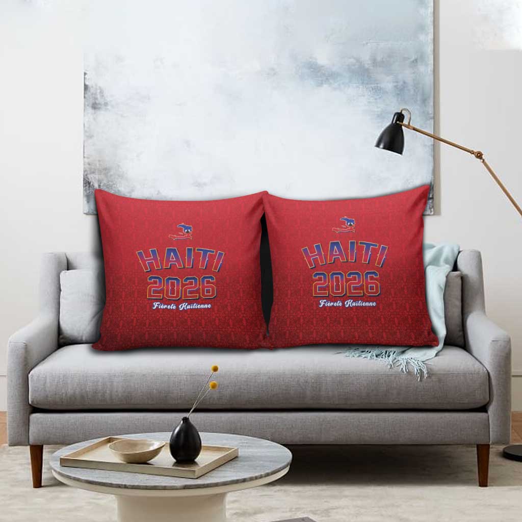 World Football Haiti 2026 Pillow Cover Haiti est de Retour Red Voodoo Veve Spirits - Wonder Print Shop
