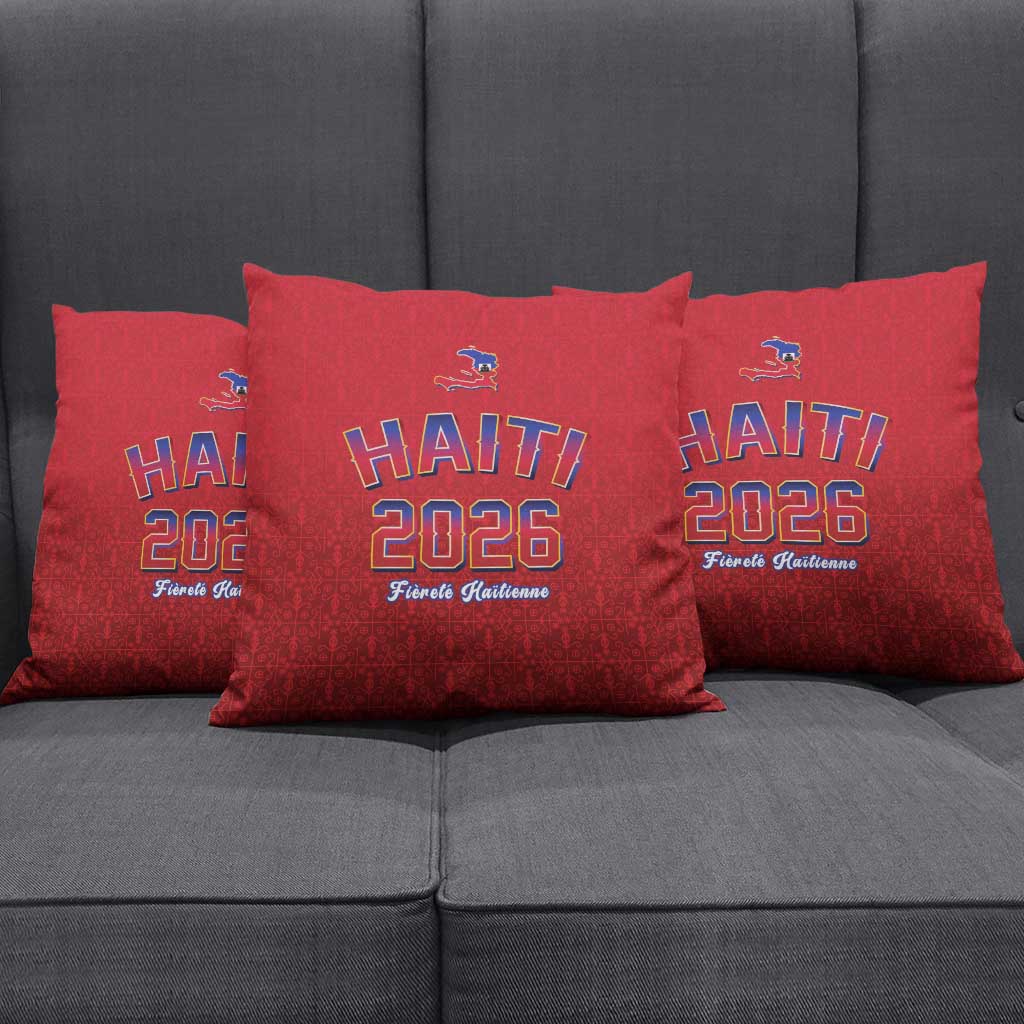 World Football Haiti 2026 Pillow Cover Haiti est de Retour Red Voodoo Veve Spirits - Wonder Print Shop