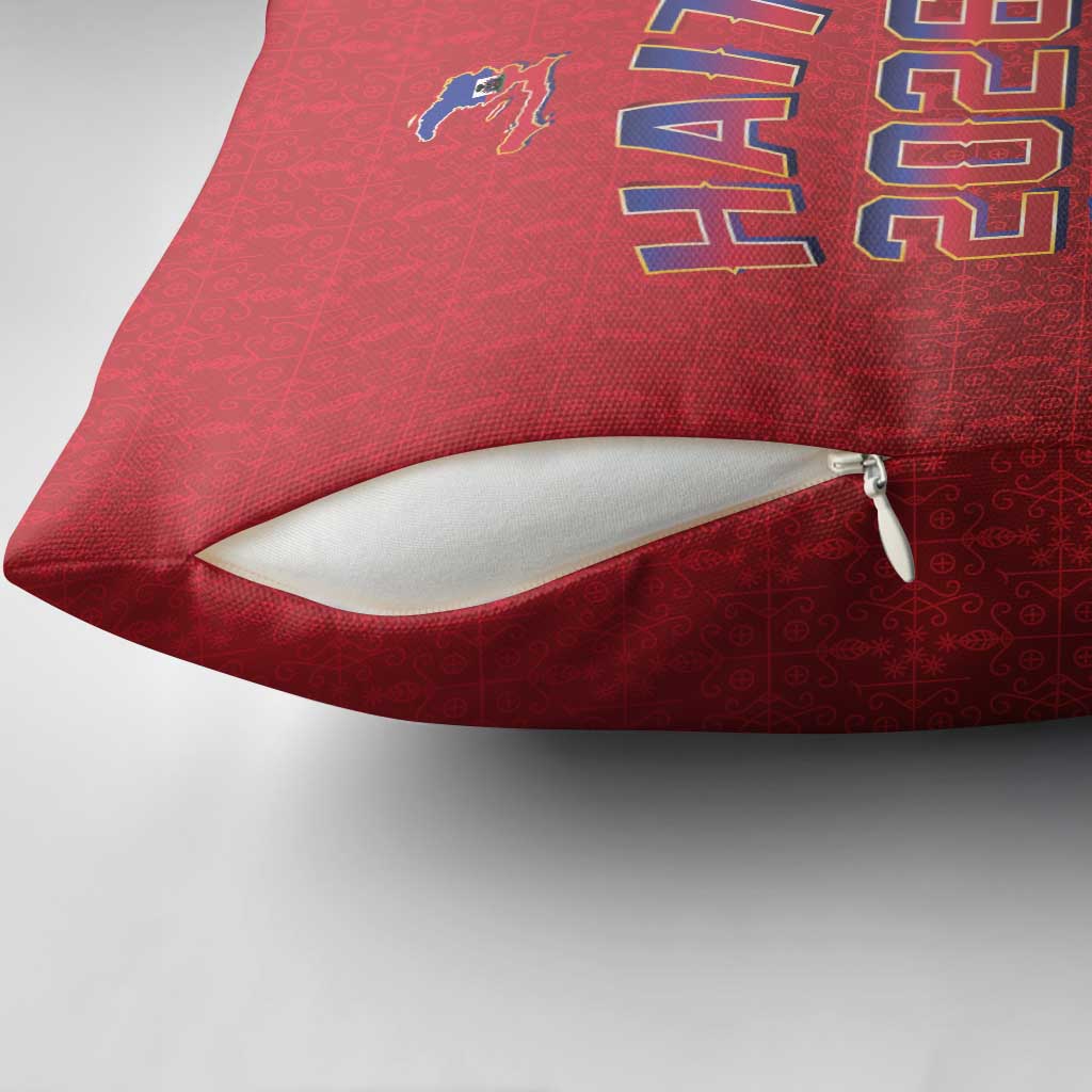 World Football Haiti 2026 Pillow Cover Haiti est de Retour Red Voodoo Veve Spirits - Wonder Print Shop