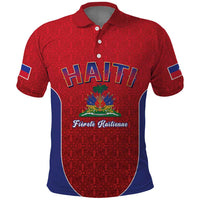World Football Haiti 2026 Polo Shirt Haiti est de Retour Red Voodoo Veve Spirits - Wonder Print Shop
