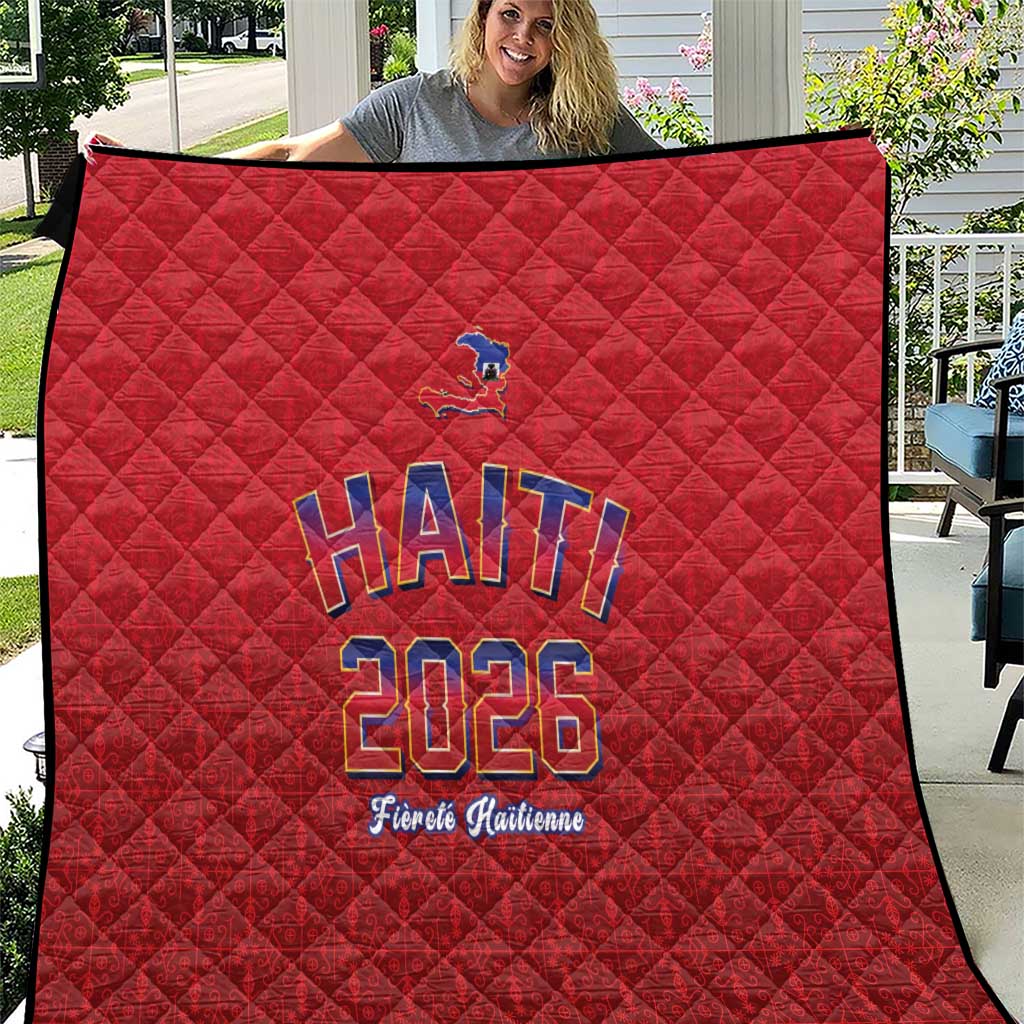 World Football Haiti 2026 Quilt Haiti est de Retour Red Voodoo Veve Spirits - Wonder Print Shop