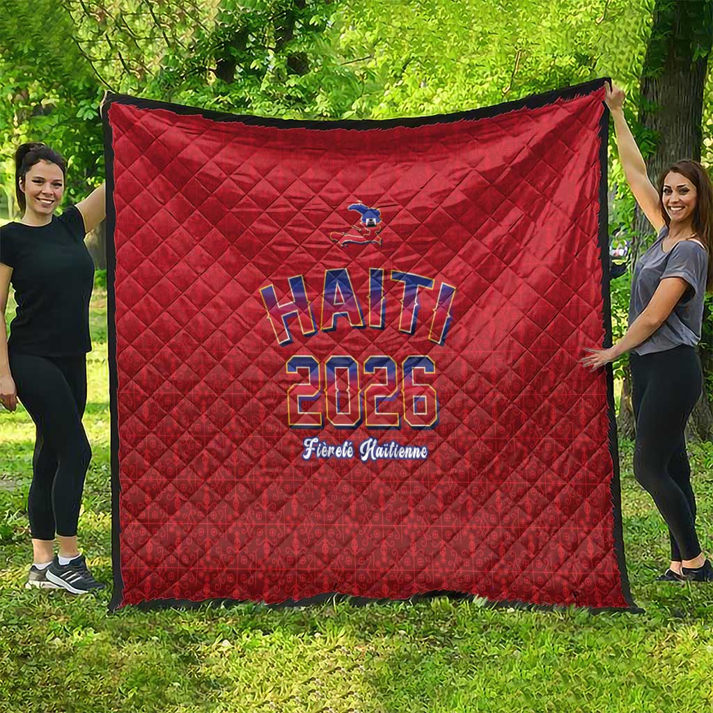 World Football Haiti 2026 Quilt Haiti est de Retour Red Voodoo Veve Spirits - Wonder Print Shop