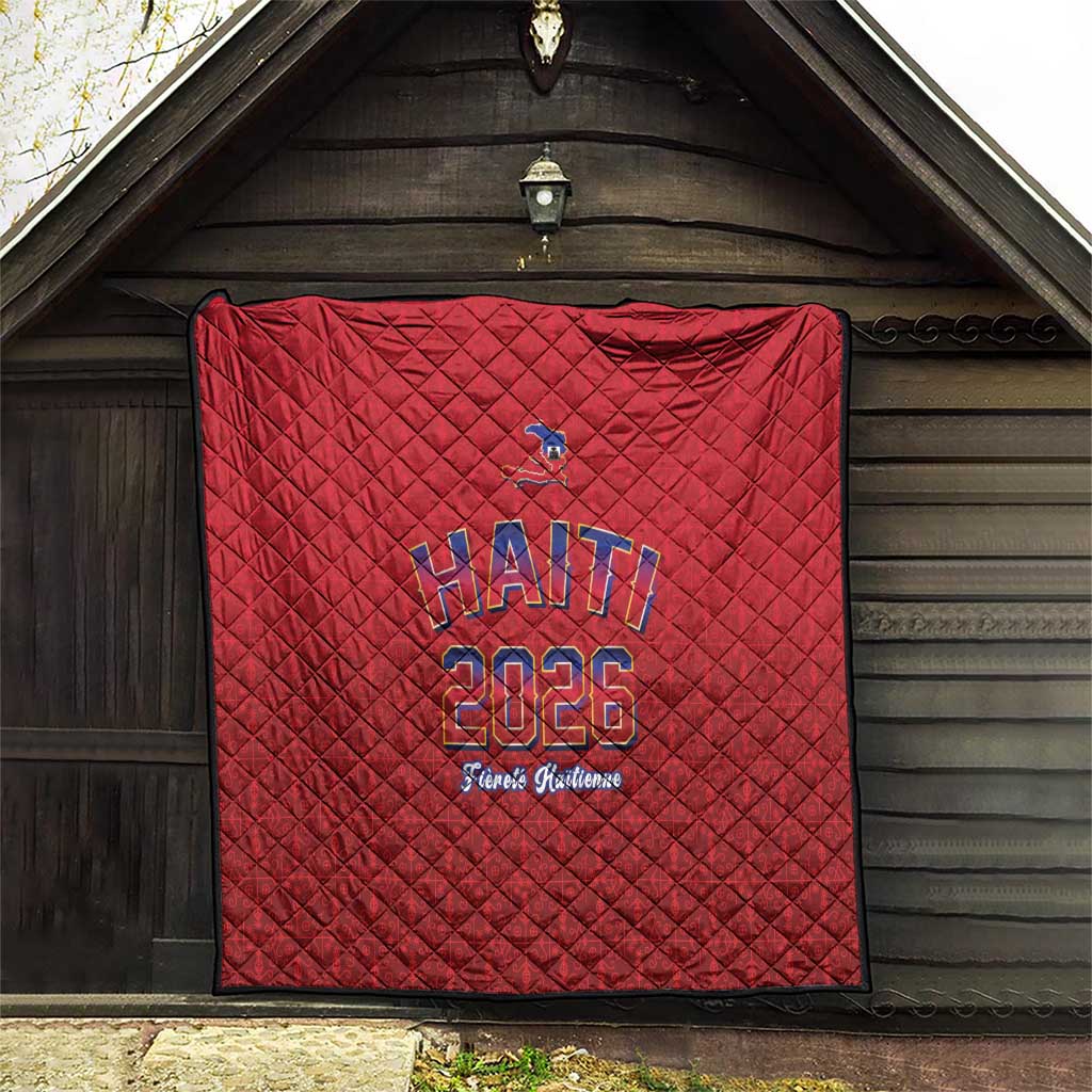 World Football Haiti 2026 Quilt Haiti est de Retour Red Voodoo Veve Spirits - Wonder Print Shop