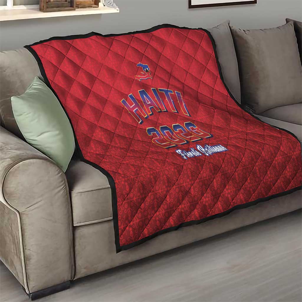 World Football Haiti 2026 Quilt Haiti est de Retour Red Voodoo Veve Spirits - Wonder Print Shop
