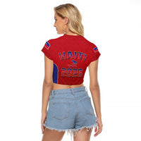 World Football Haiti 2026 Raglan Cropped T Shirt Haiti est de Retour Red Voodoo Veve Spirits - Wonder Print Shop