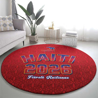 World Football Haiti 2026 Round Carpet Haiti est de Retour Red Voodoo Veve Spirits - Wonder Print Shop