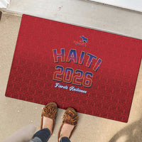 World Football Haiti 2026 Rubber Doormat Haiti est de Retour Red Voodoo Veve Spirits - Wonder Print Shop