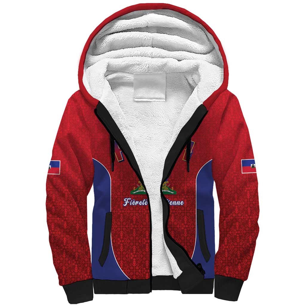 World Football Haiti 2026 Sherpa Hoodie Haiti est de Retour Red Voodoo Veve Spirits - Wonder Print Shop