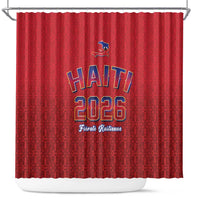 World Football Haiti 2026 Shower Curtain Haiti est de Retour Red Voodoo Veve Spirits - Wonder Print Shop