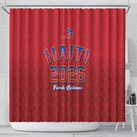 World Football Haiti 2026 Shower Curtain Haiti est de Retour Red Voodoo Veve Spirits - Wonder Print Shop