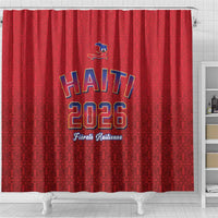 World Football Haiti 2026 Shower Curtain Haiti est de Retour Red Voodoo Veve Spirits - Wonder Print Shop