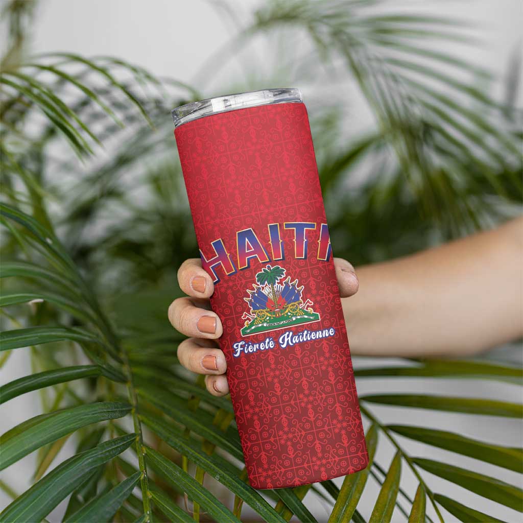 World Football Haiti 2026 Skinny Tumbler Haiti est de Retour Red Voodoo Veve Spirits - Wonder Print Shop