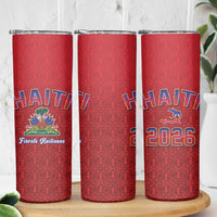 World Football Haiti 2026 Skinny Tumbler Haiti est de Retour Red Voodoo Veve Spirits - Wonder Print Shop