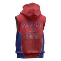 World Football Haiti 2026 Sleeveless Hoodie Haiti est de Retour Red Voodoo Veve Spirits - Wonder Print Shop