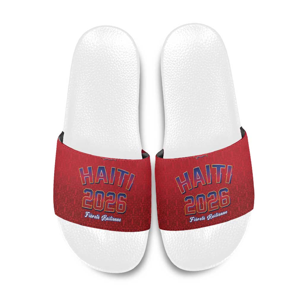World Football Haiti 2026 Slide Sandals Haiti est de Retour Red Voodoo Veve Spirits - Wonder Print Shop