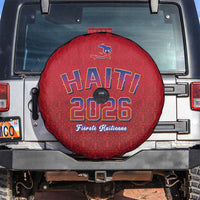 World Football Haiti 2026 Spare Tire Cover Haiti est de Retour Red Voodoo Veve Spirits - Wonder Print Shop