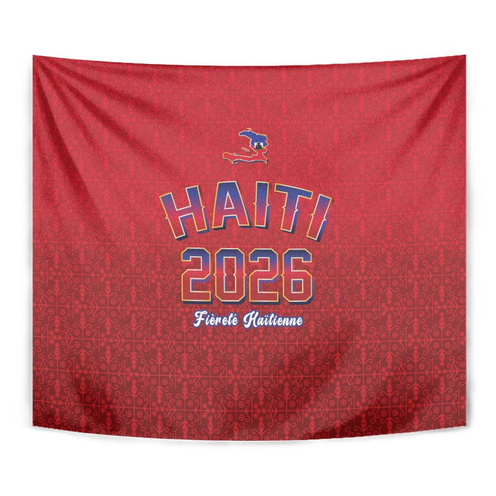 World Football Haiti 2026 Tapestry Haiti est de Retour Red Voodoo Veve Spirits - Wonder Print Shop