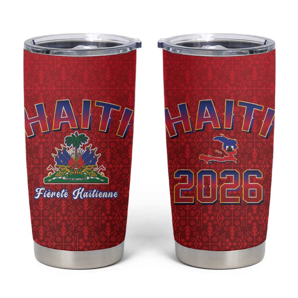 World Football Haiti 2026 Tumbler Cup Haiti est de Retour Red Voodoo Veve Spirits - Wonder Print Shop