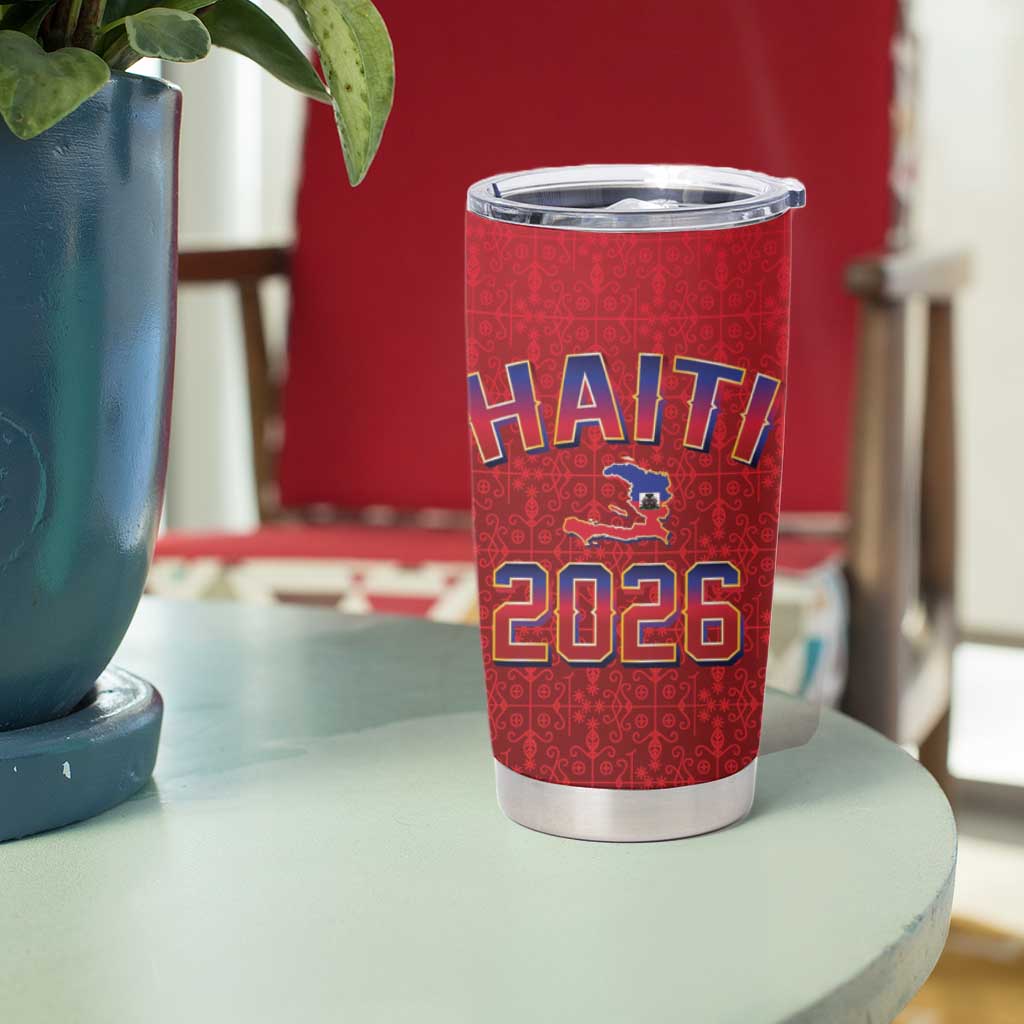 World Football Haiti 2026 Tumbler Cup Haiti est de Retour Red Voodoo Veve Spirits - Wonder Print Shop