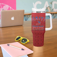 World Football Haiti 2026 Tumbler With Handle Haiti est de Retour Red Voodoo Veve Spirits - Wonder Print Shop