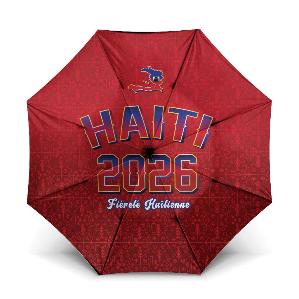 World Football Haiti 2026 Umbrella Haiti est de Retour Red Voodoo Veve Spirits - Wonder Print Shop