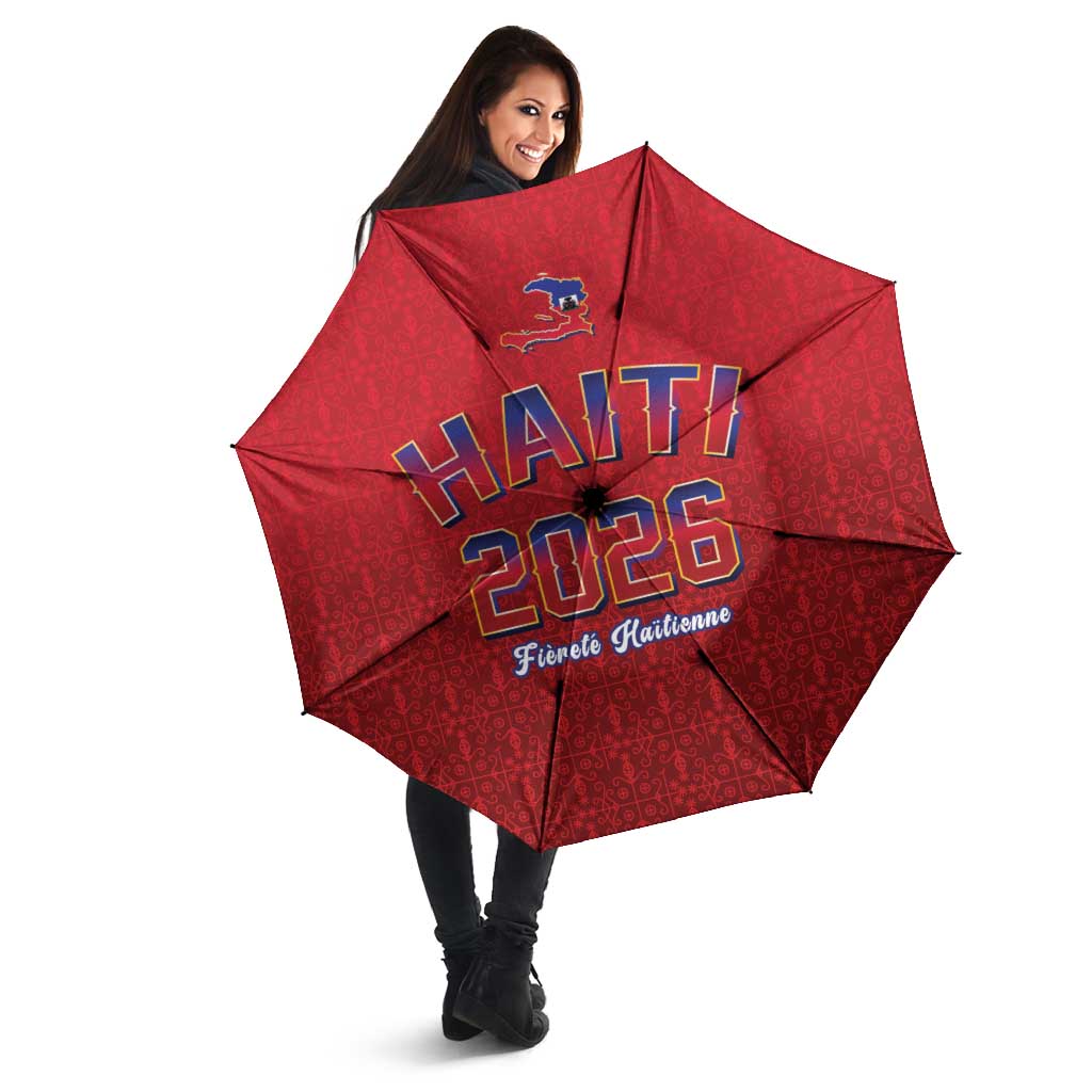 World Football Haiti 2026 Umbrella Haiti est de Retour Red Voodoo Veve Spirits - Wonder Print Shop