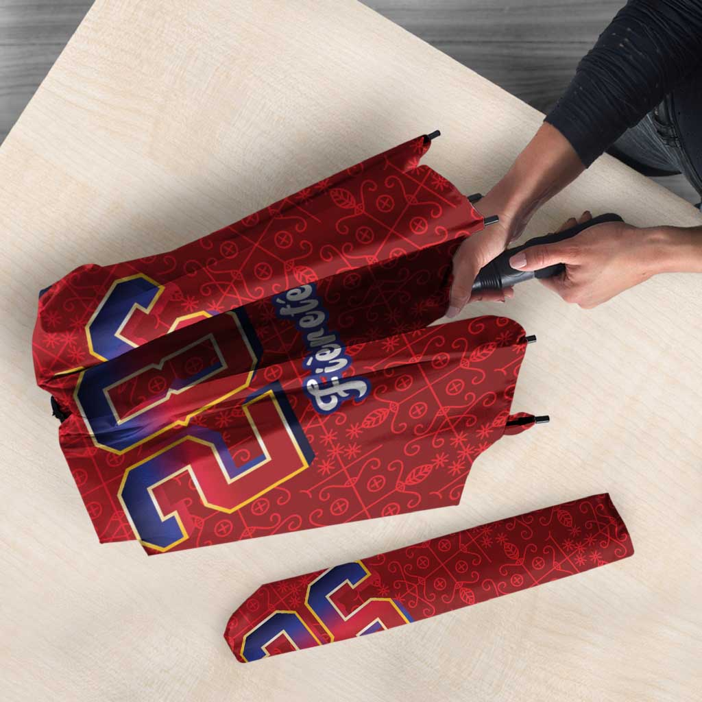 World Football Haiti 2026 Umbrella Haiti est de Retour Red Voodoo Veve Spirits - Wonder Print Shop