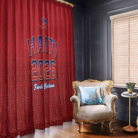 World Football Haiti 2026 Window Curtain Haiti est de Retour Red Voodoo Veve Spirits - Wonder Print Shop