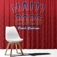 World Football Haiti 2026 Window Curtain Haiti est de Retour Red Voodoo Veve Spirits - Wonder Print Shop