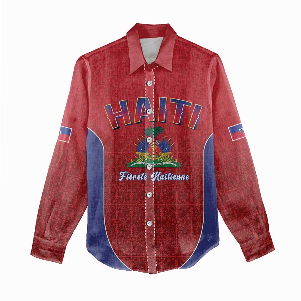 World Football Haiti 2026 Women Casual Shirt Haiti est de Retour Red Voodoo Veve Spirits - Wonder Print Shop